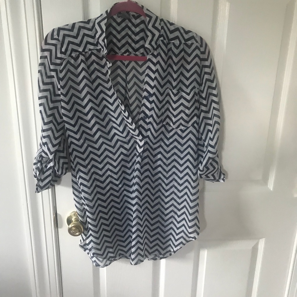 Navy blue chevron blouse